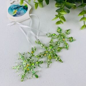 2/$20 Green Snowflake Ornaments